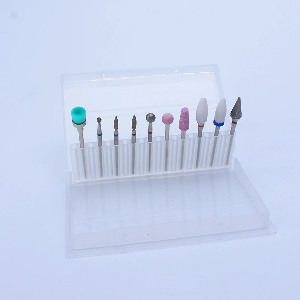 Professional Ceramic Nail Drill Bit Set for Manicure - 12