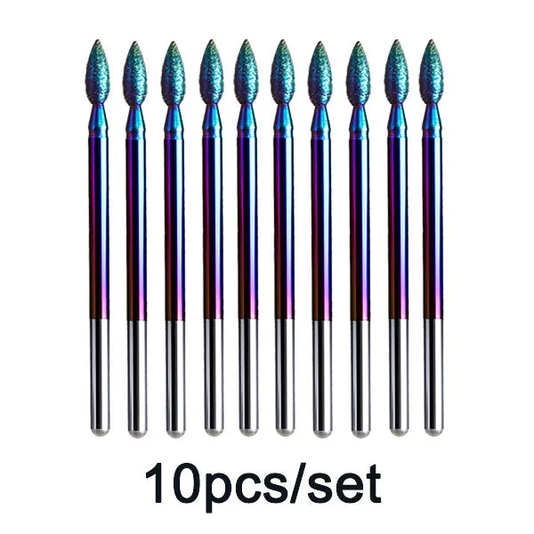 Rainbow Diamond Nail Drill Bit Set for Manicure