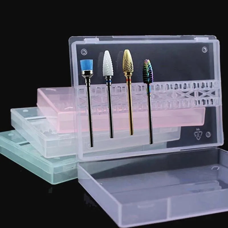 Clear Nail Drill Bit Storage Case - 8