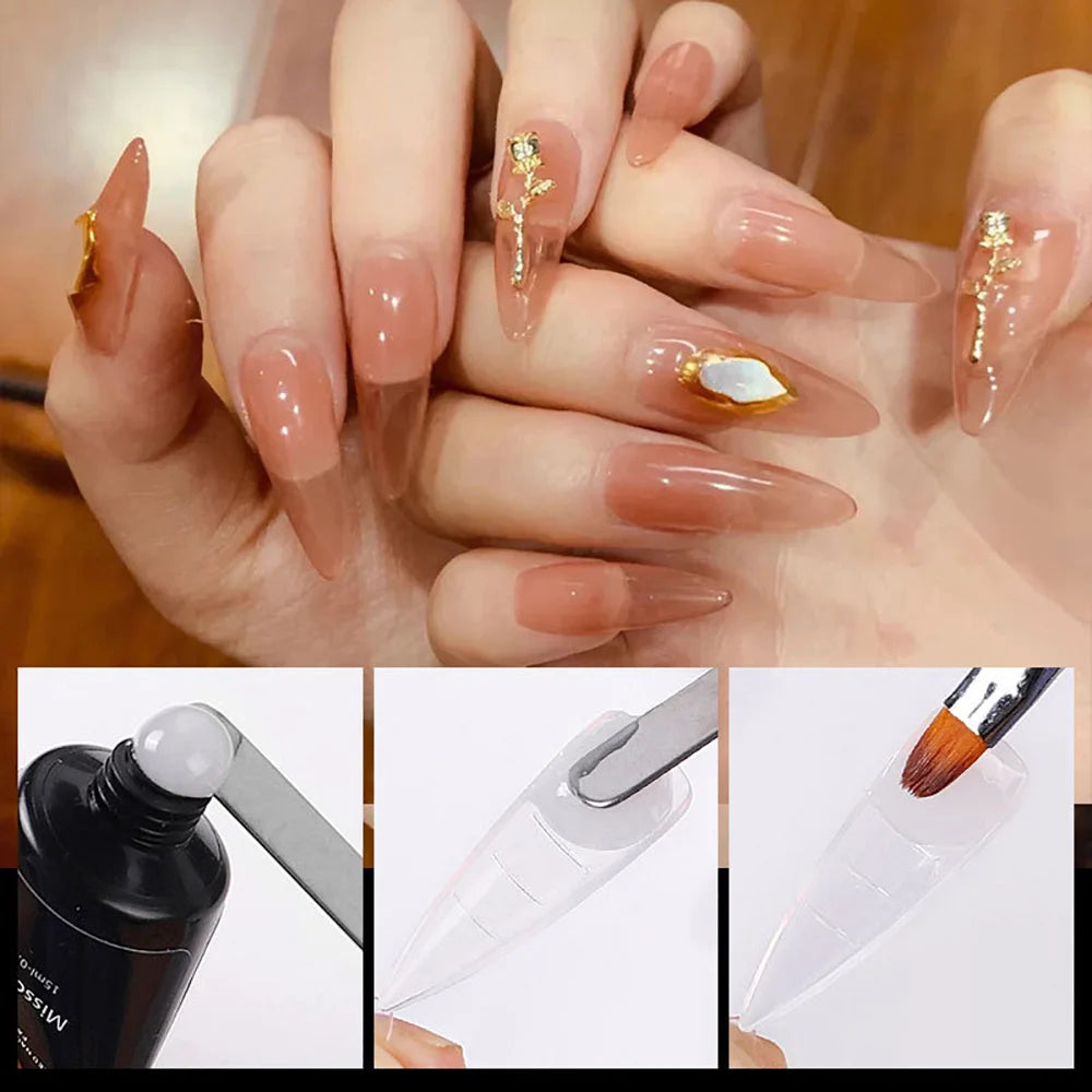 Professional Almond Nail Forms for Poly Extension Gel - 6