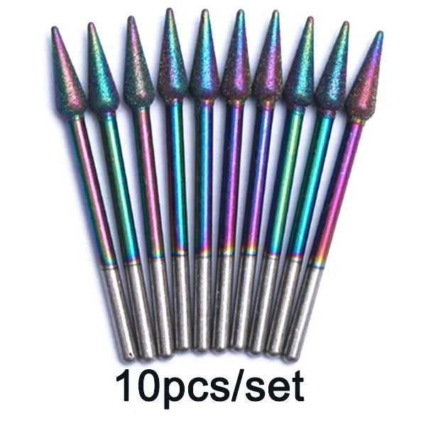 Rainbow Diamond Nail Drill Bit Set for Manicure