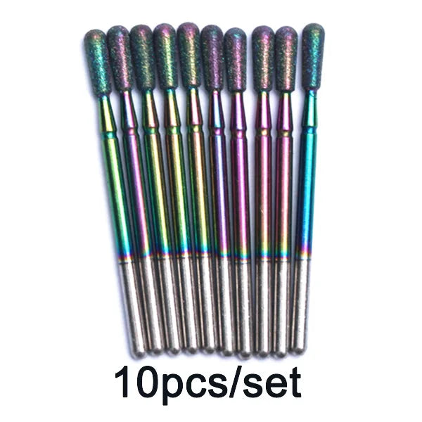 Rainbow Diamond Nail Drill Bit Set for Manicure