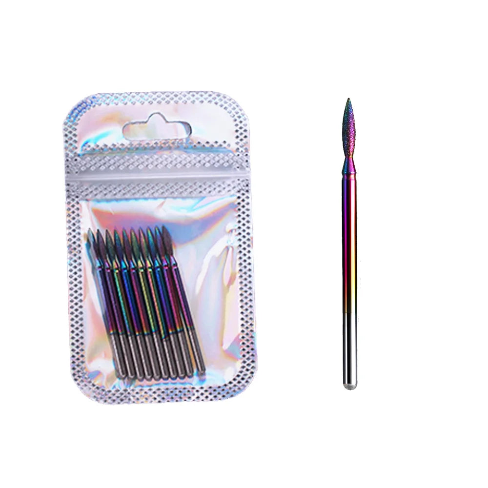 Rainbow Diamond Nail Drill Bit Set for Manicure - 12