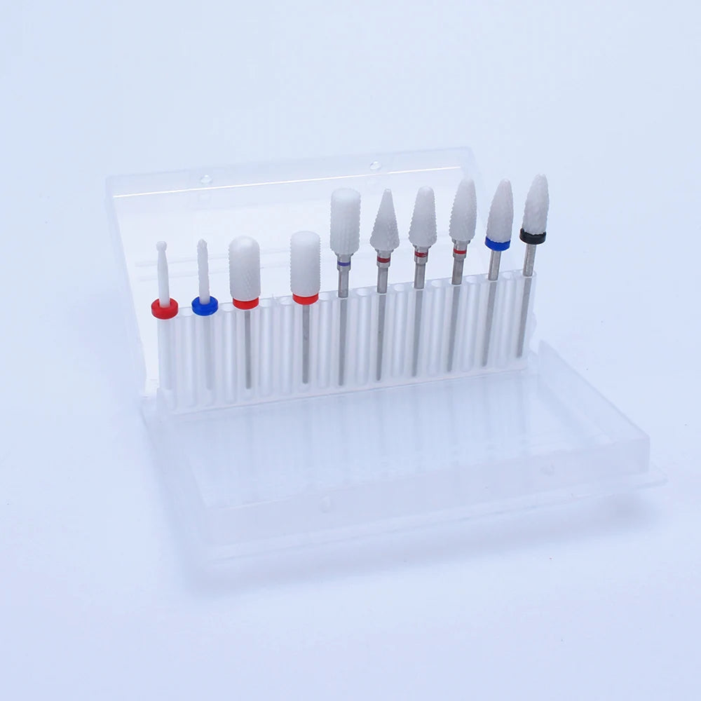 Professional Ceramic Nail Drill Bit Set for Manicure - 10