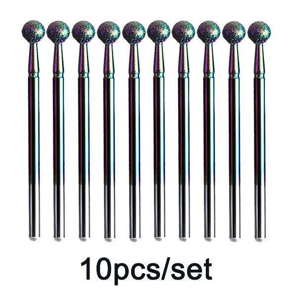 Rainbow Diamond Nail Drill Bit Set for Manicure