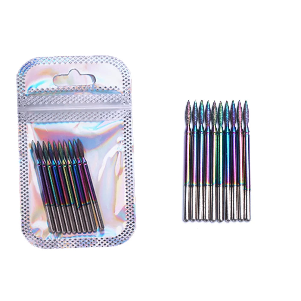 Rainbow Diamond Nail Drill Bit Set for Manicure