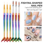 Mermaid Professional Nail Art Brush Set for Manicure Design