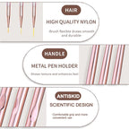 Professional Rose Gold Nail Art Liner Brush Set