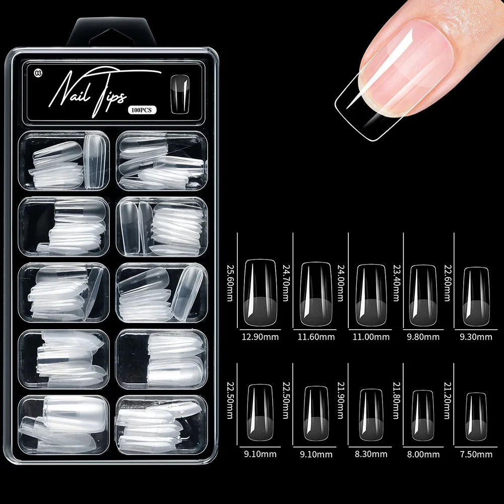 Full Cover Press-On Nail Tips for Professional Manicure