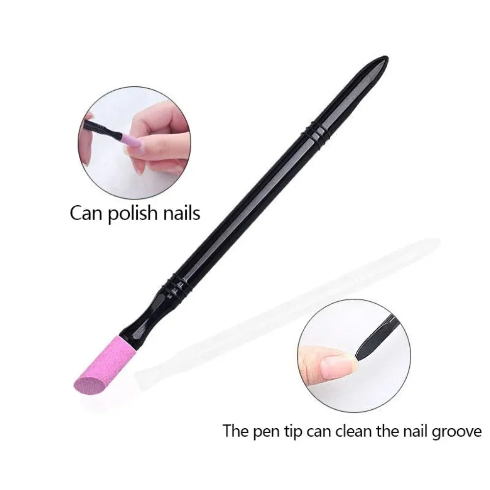Dual-Ended Quartz Cuticle Pusher and Nail Trimmer