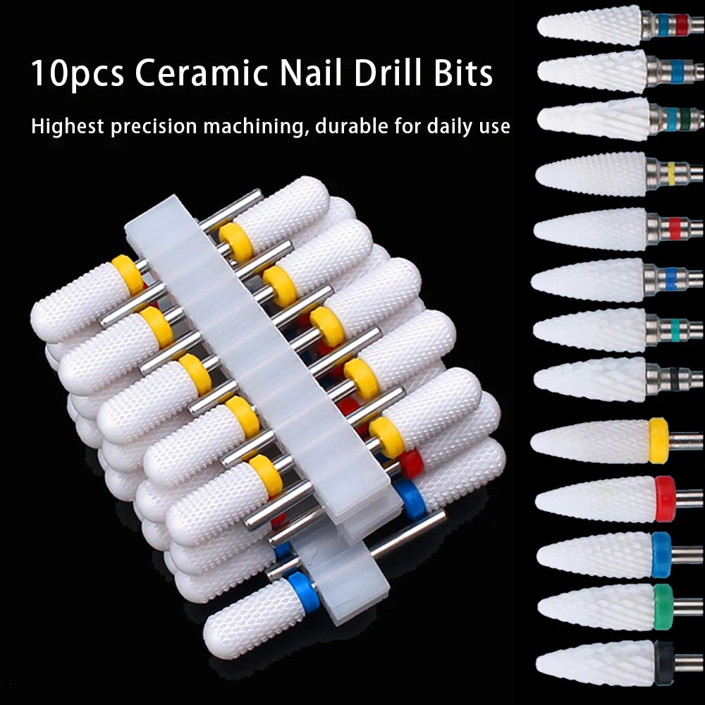 Ceramic Nail Drill Bit Set for Manicure and Pedicure - 9