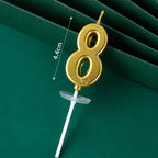 3D Gold Number Birthday Cake Candle