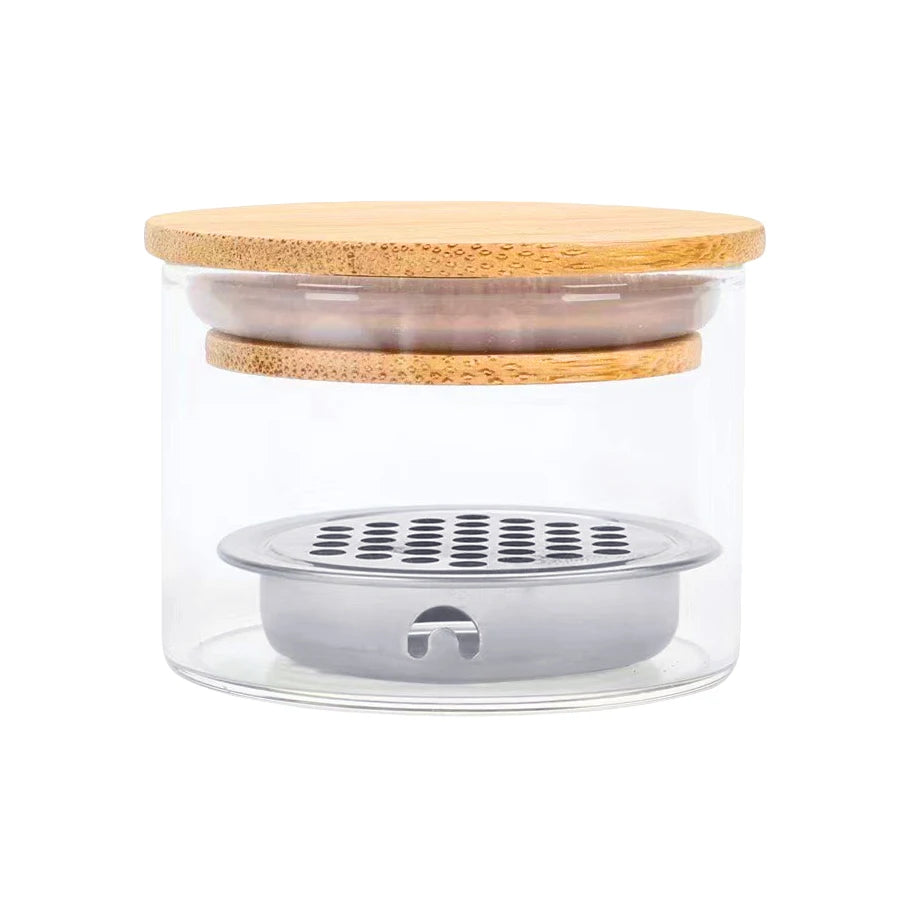 Glass Nail Brush Cleaning Cup with Filter