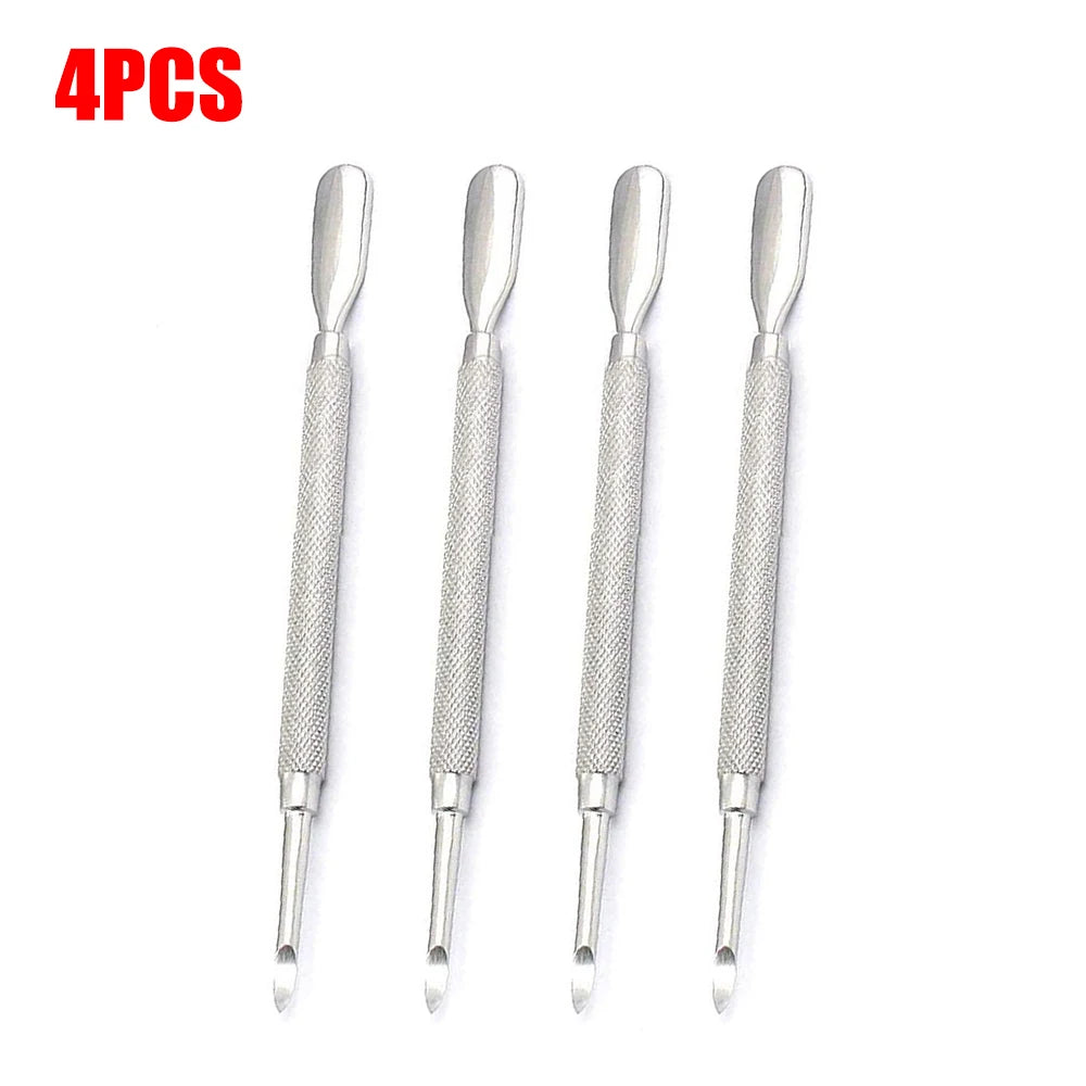Dual-Ended Stainless Steel Cuticle Pusher and Nail Cleaner