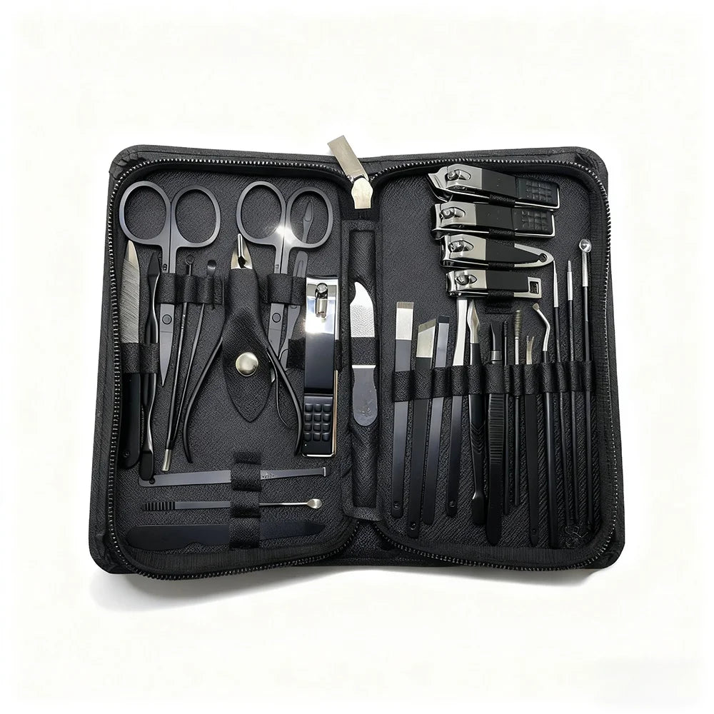 Professional Gradient Stainless Steel Manicure Grooming Kit - 9