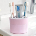 4-Slot Bathroom Toothbrush and Toothpaste Organizer Stand