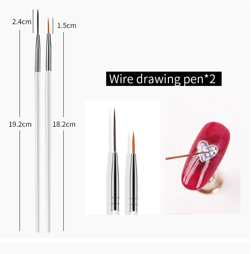 Professional Nail Art Brush Set for Manicure Designs - 3