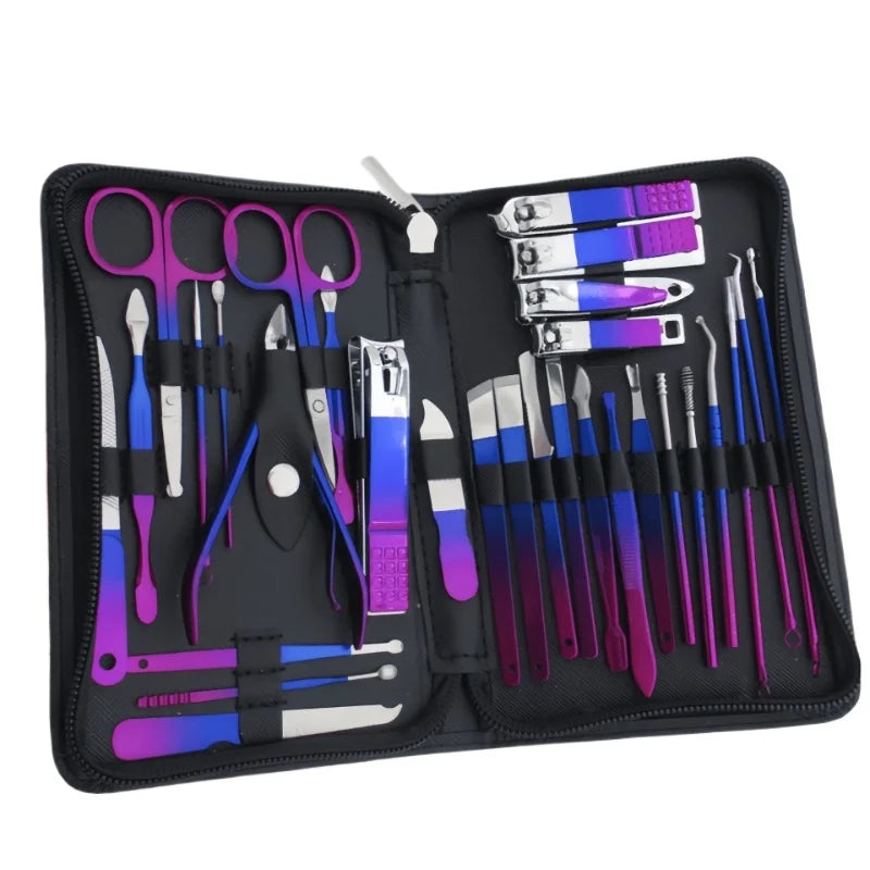 Professional Stainless Steel Manicure and Pedicure Grooming Set - 12