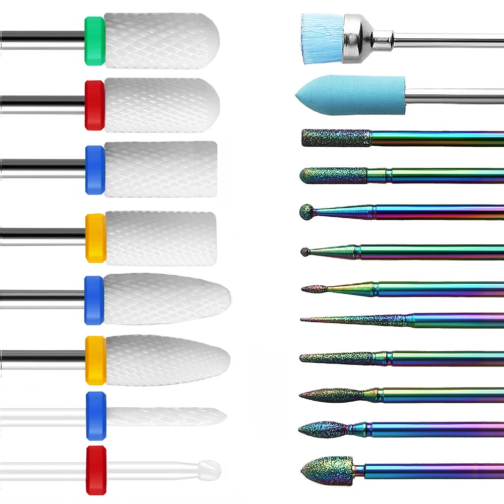Professional Ceramic and Diamond Nail Drill Bit Set