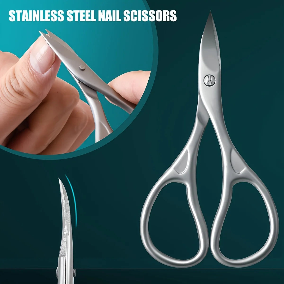 Precision Curved Stainless Steel Nail Scissors