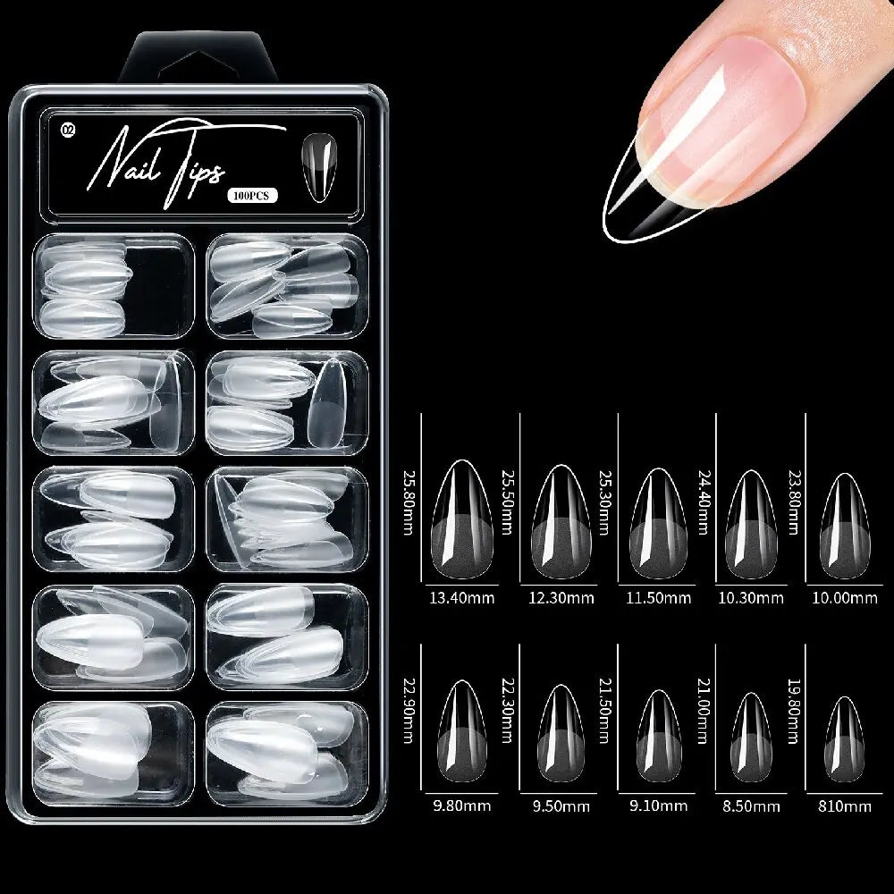 Full Cover Almond Nail Tips for Salon Quality Manicures