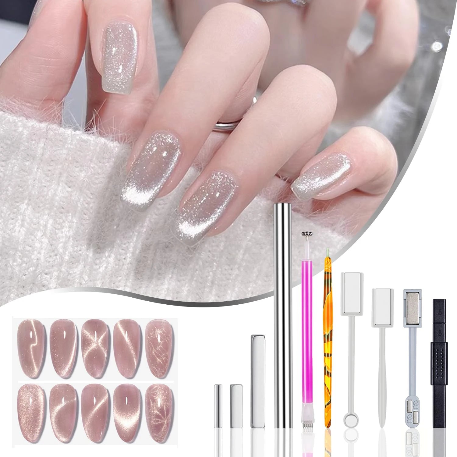 Magnetic Cat Eye Nail Art Tool Set