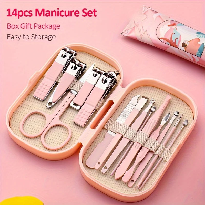 Professional Stainless Steel Manicure and Pedicure Grooming Kit - 6