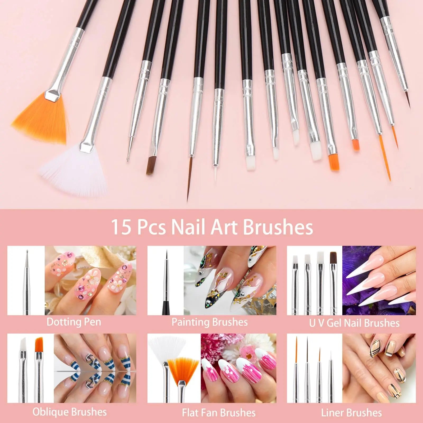 Professional Nail Art Brush and Dotting Tool Set - 13