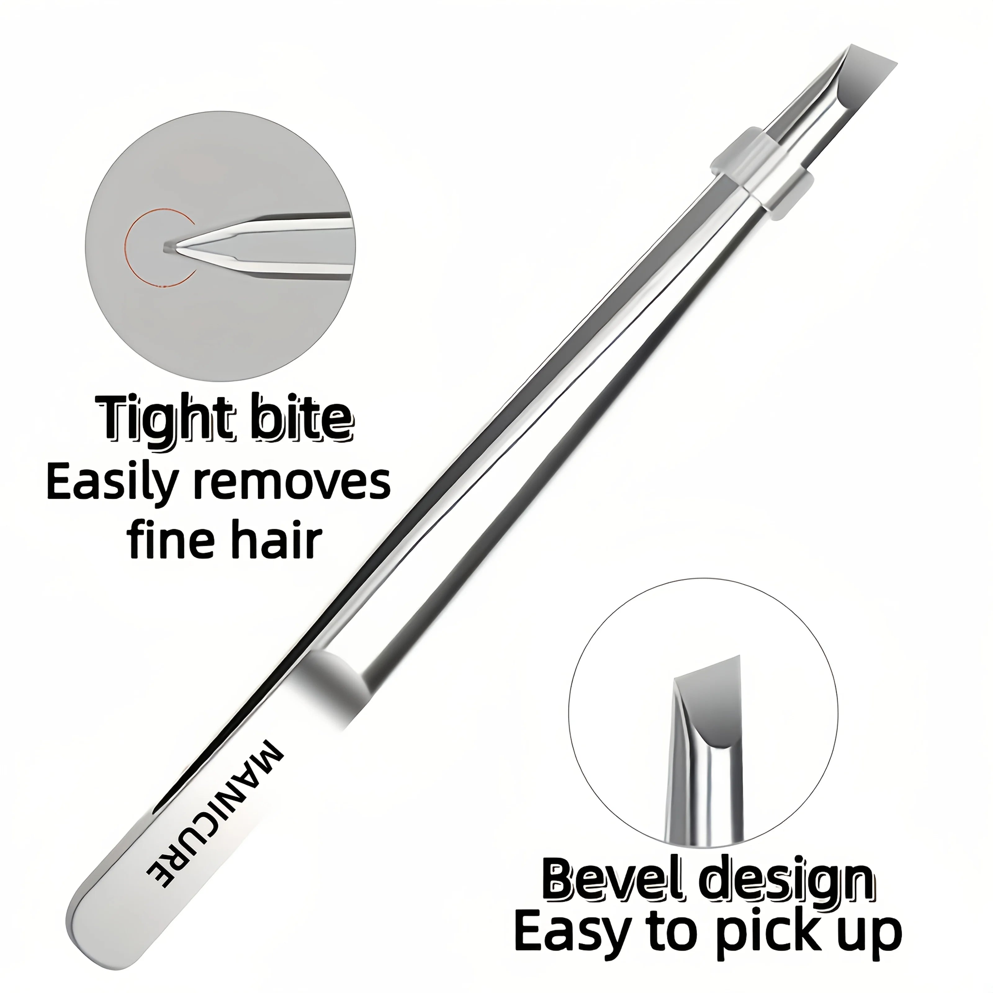 Precision Stainless Steel Slant-Tip Eyebrow Tweezers