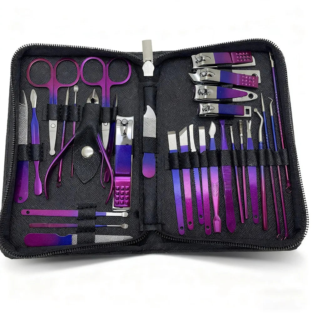 Professional Gradient Stainless Steel Manicure Grooming Kit