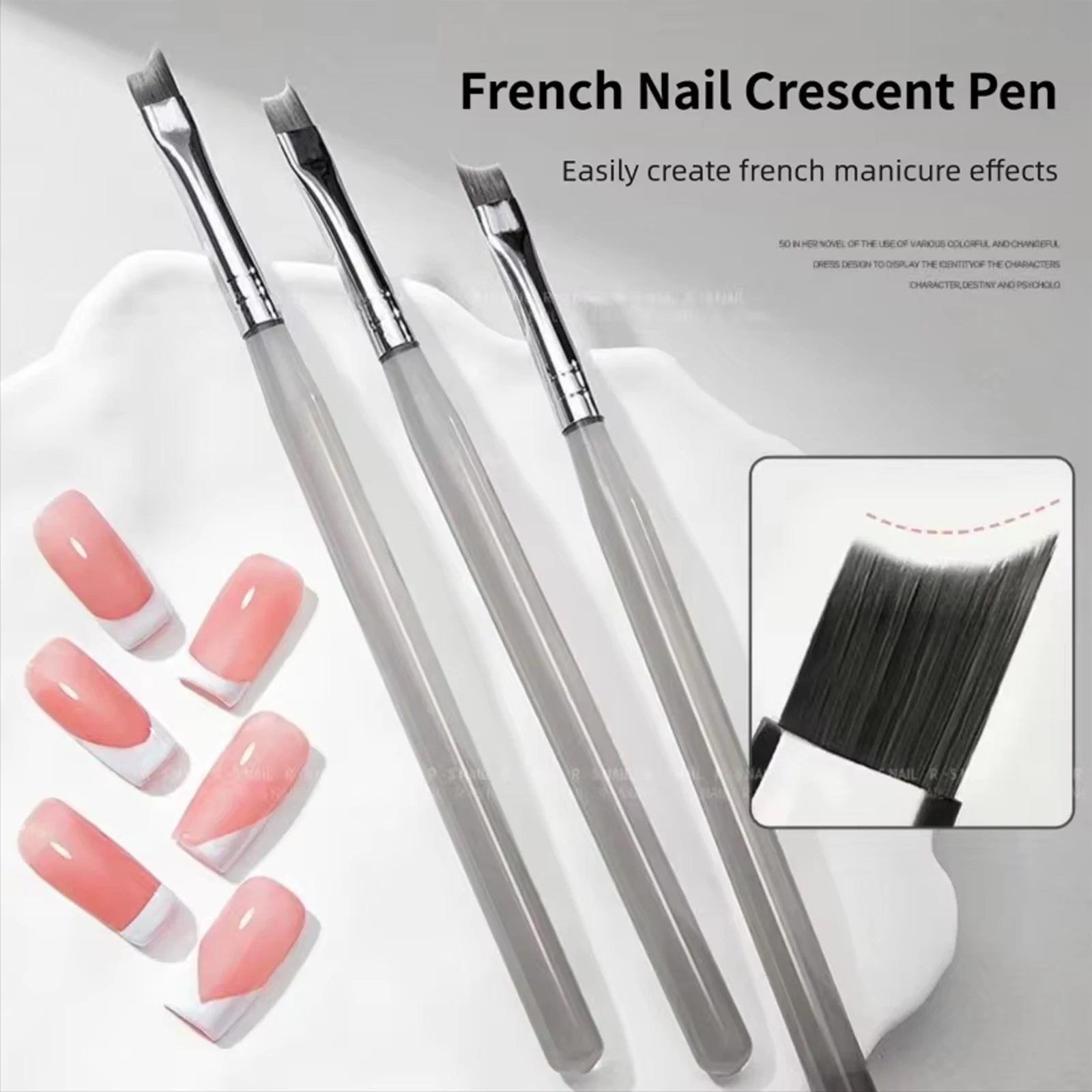 Professional French Tip Nail Art Brush for Perfect Manicures