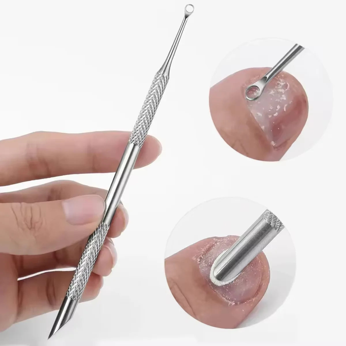 Double-Ended Stainless Steel Cuticle Pusher and Nail Cleaner - 1