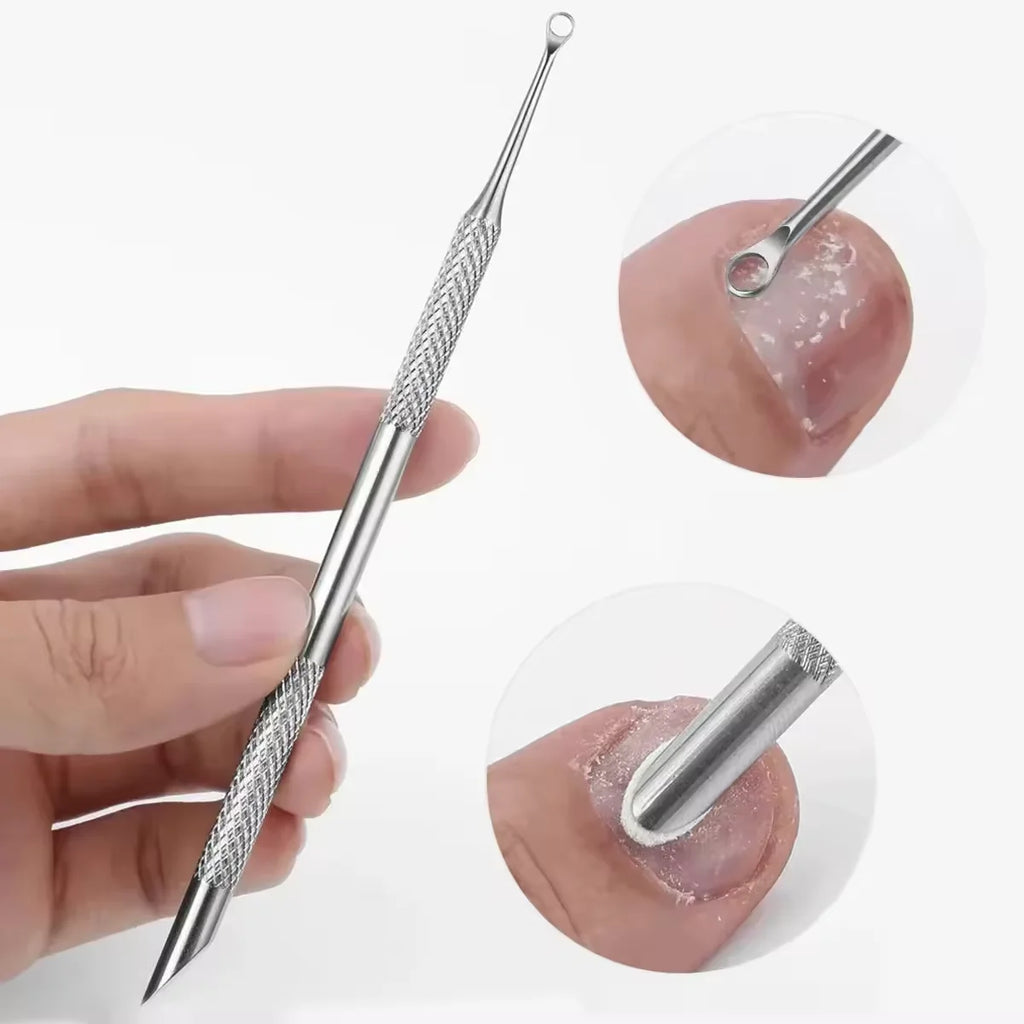 Double-Ended Stainless Steel Cuticle Pusher and Nail Cleaner