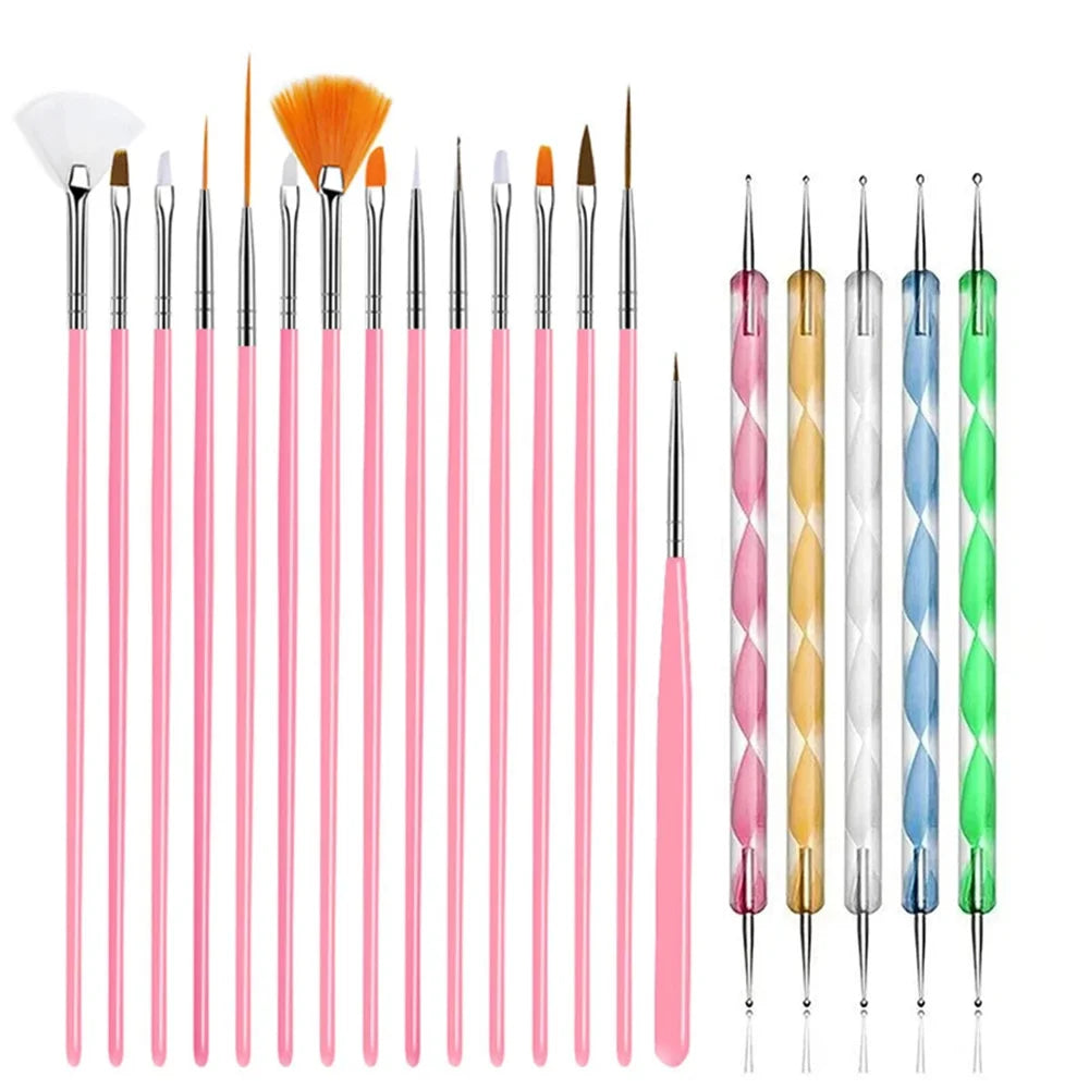 Professional Nail Art Brush and Dotting Tool Kit - 15