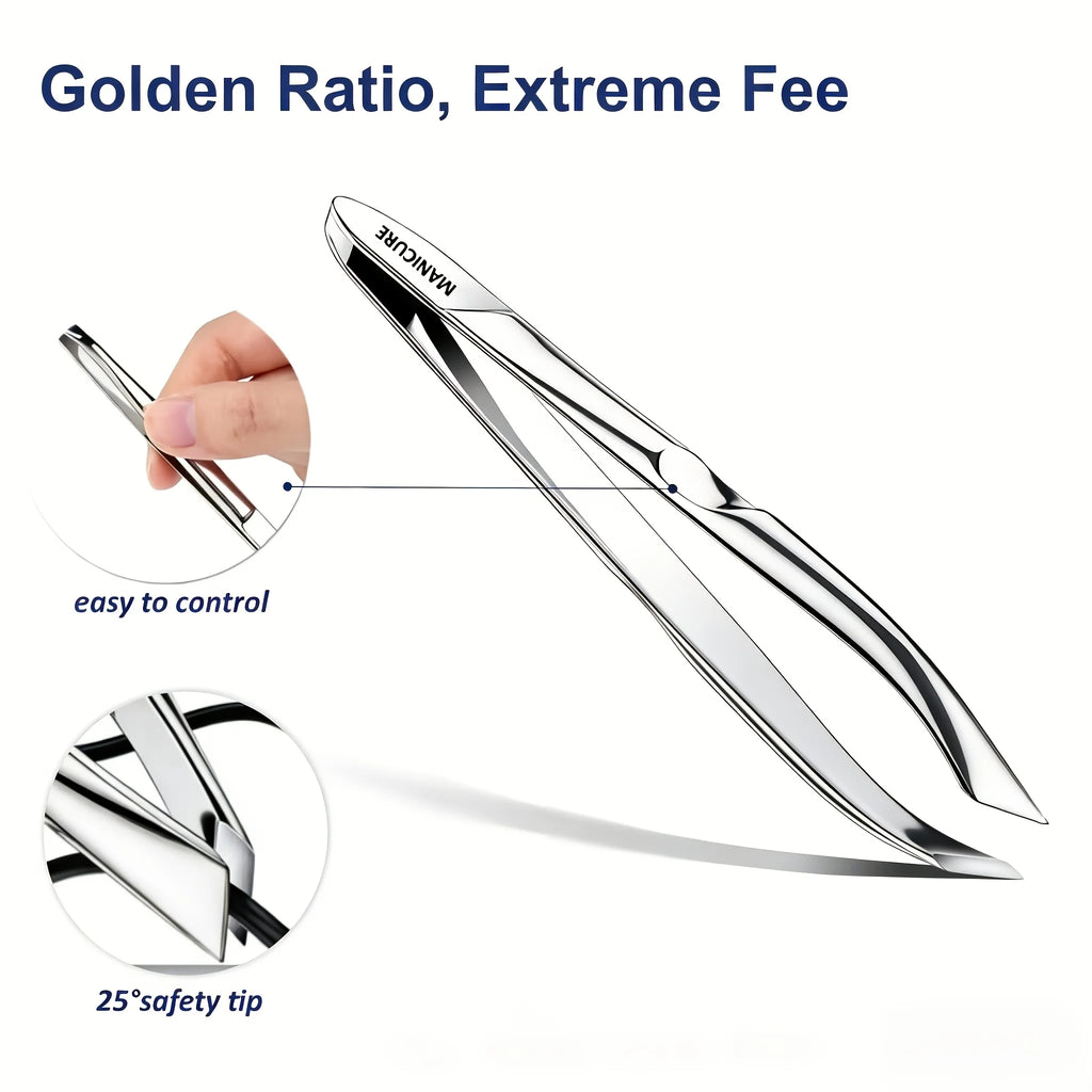 Precision Stainless Steel Slant-Tip Eyebrow Tweezers
