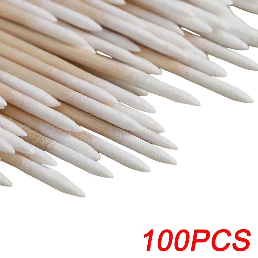 Pointed Precision Cotton Swabs for Nail Art and Makeup