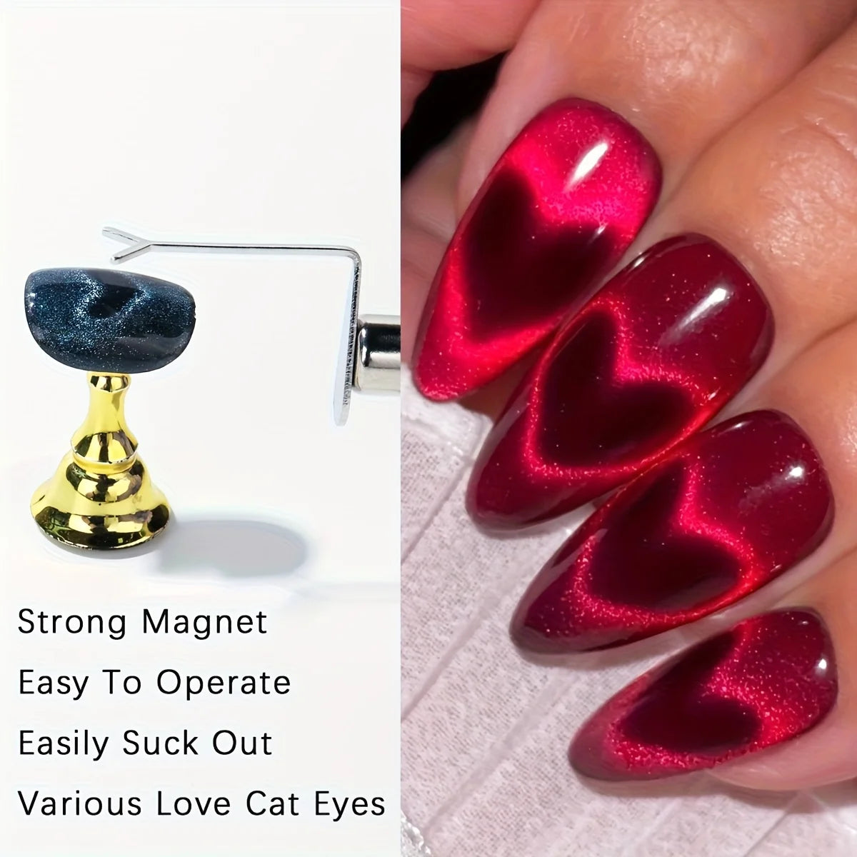 Magnetic Heart Shape Nail Art Tool for Cat Eye Polish