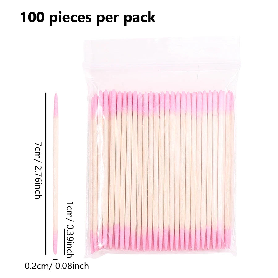 Pointed Precision Cotton Swabs for Nail Art and Makeup