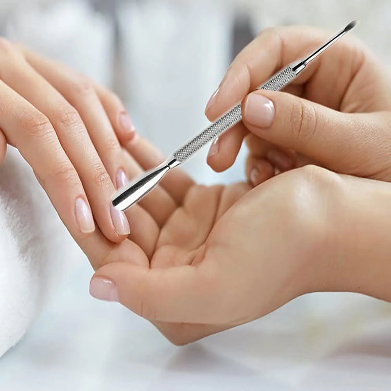 Dual-Ended Stainless Steel Cuticle Pusher and Nail Cleaner