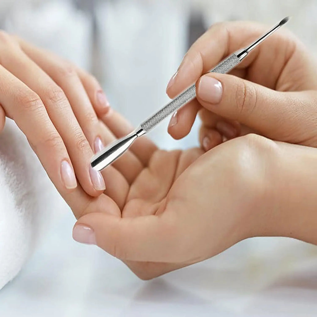 Dual-Ended Stainless Steel Cuticle Pusher and Nail Cleaner