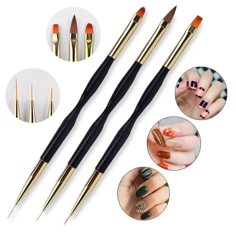 Dual-Ended Nail Art Brush Set for Professional Manicures