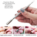 Dual-Ended Stainless Steel Cuticle Pusher and Nail Cleaner