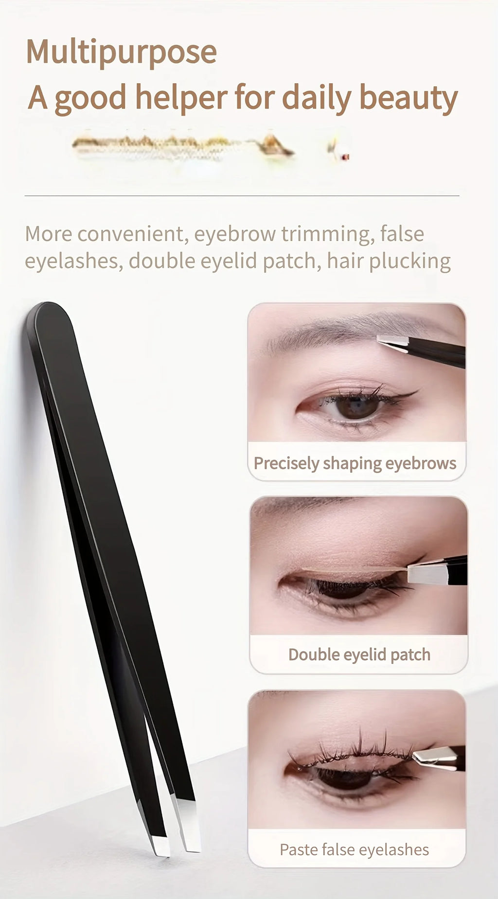 Precision Stainless Steel Eyebrow Tweezer Set