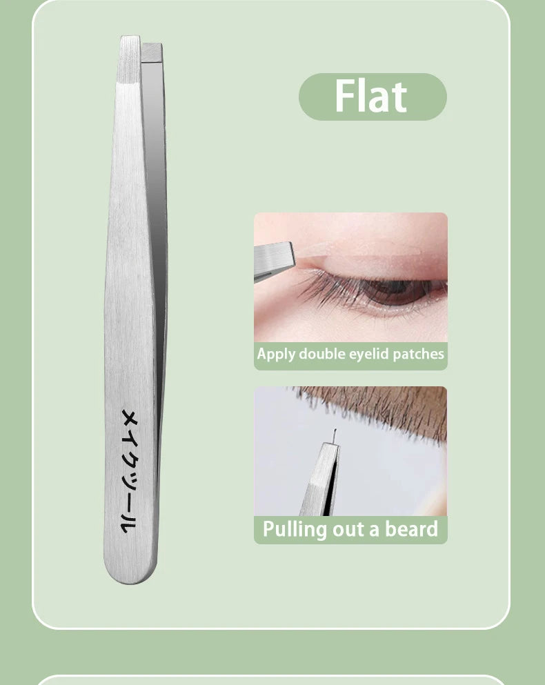 Professional Stainless Steel Eyebrow Tweezer Grooming Set