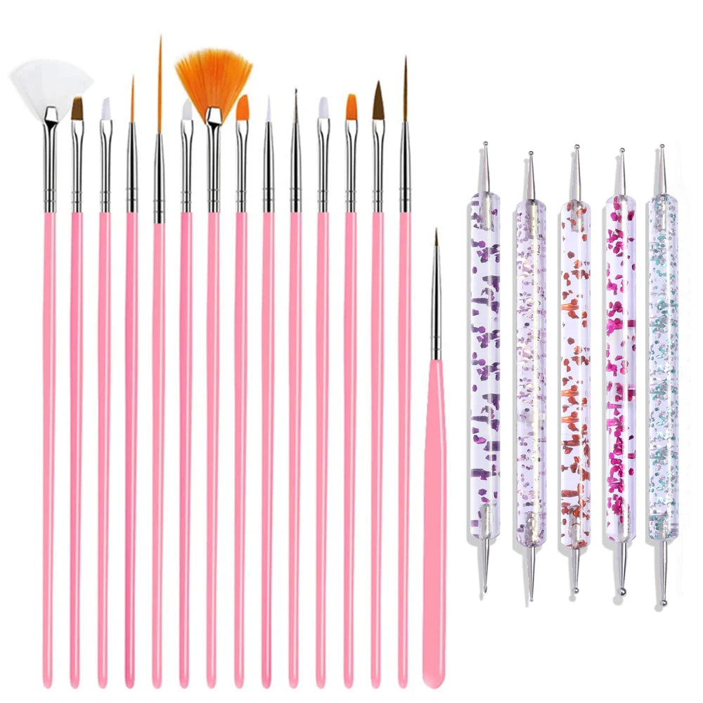 Professional Nail Art Brush Set for Manicure Designs - 17