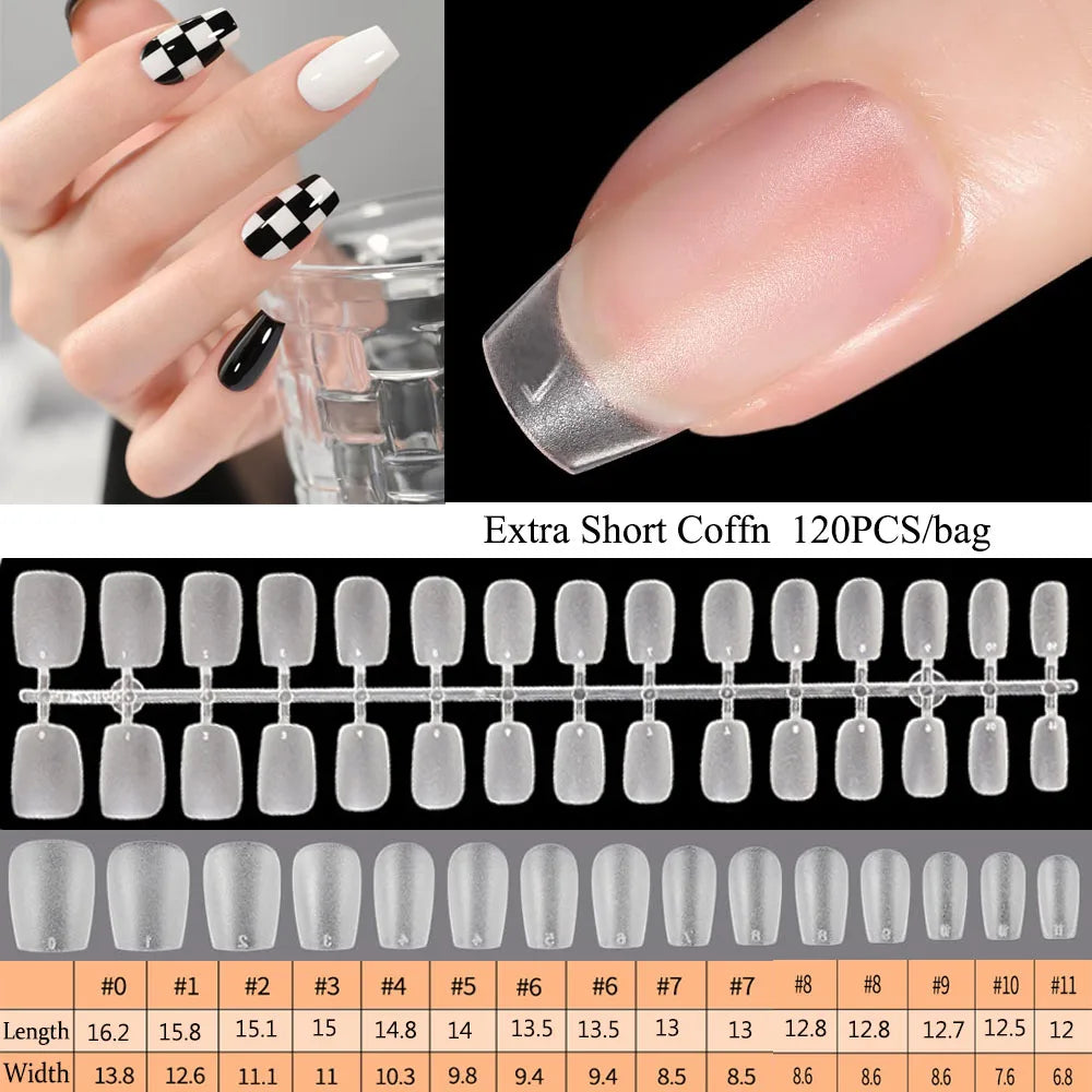 Matte Soft Gel Full Cover Almond Nail Tips
