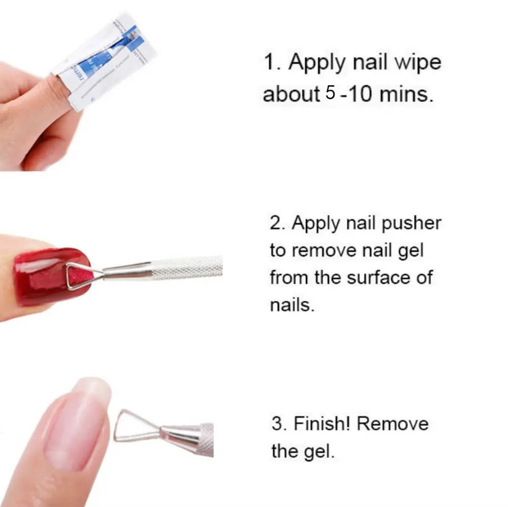 Stainless Steel Gel Nail Polish and Cuticle Remover Tool - 5