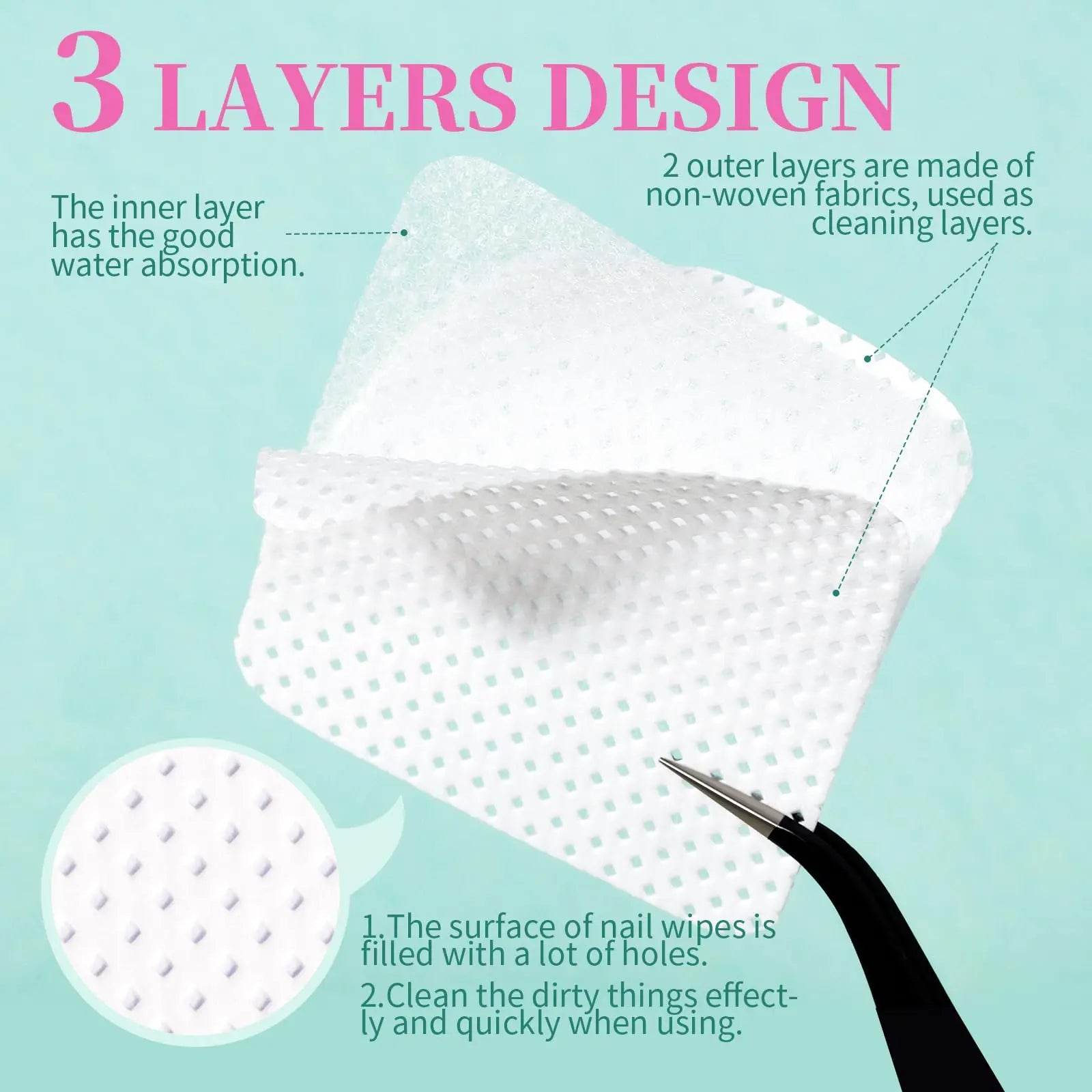 Lint-Free Manicure and Nail Polish Remover Wipes - 14