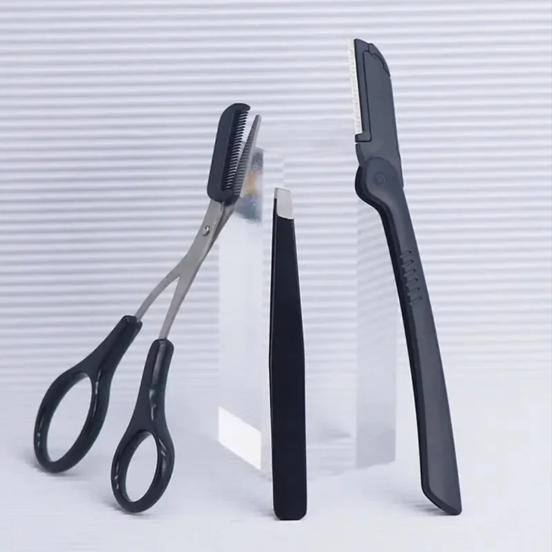 Professional Eyebrow Shaping Trimmer and Tweezer Set