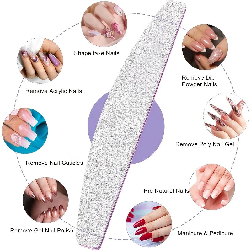 Professional Dual-Sided Half Moon Nail Files